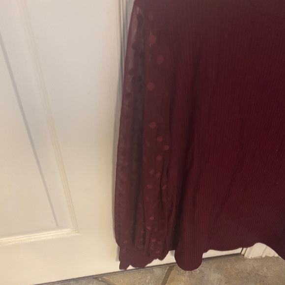 Maurices Deep Red Ribbed Top - Picture 3 of 4